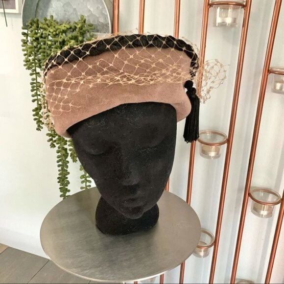 Vtg Jo Lyn Original Elegance Toque Netted Wool Hat main image 10